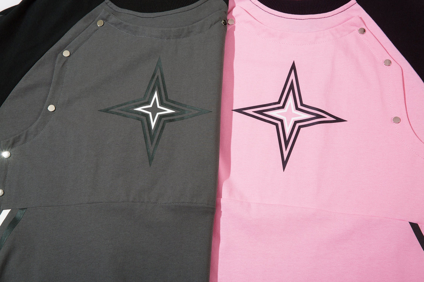 Star Panel Contrast | Patchwork Sweatshirt - Luxuryurbanwear