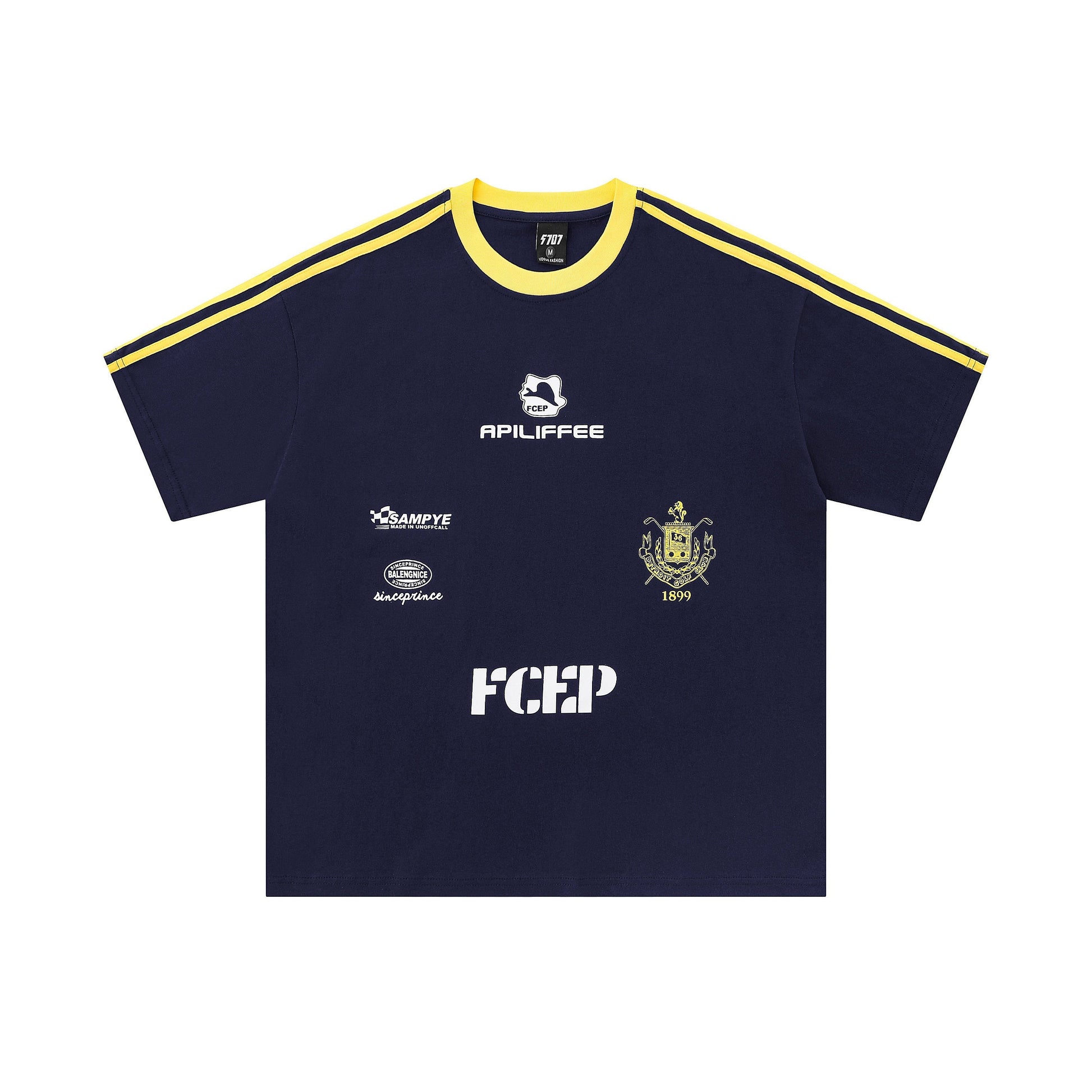 Club Stripe | Retro Football Crest Tee - Luxuryurbanwear