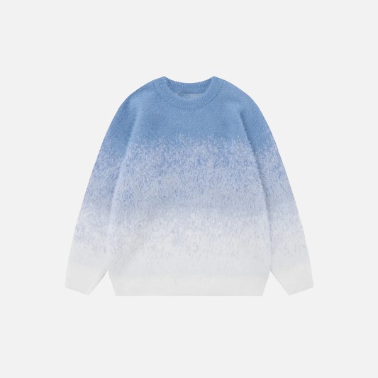 Fashionable Sky Ombre Gradient Fuzzy Sweater - Luxuryurbanwear