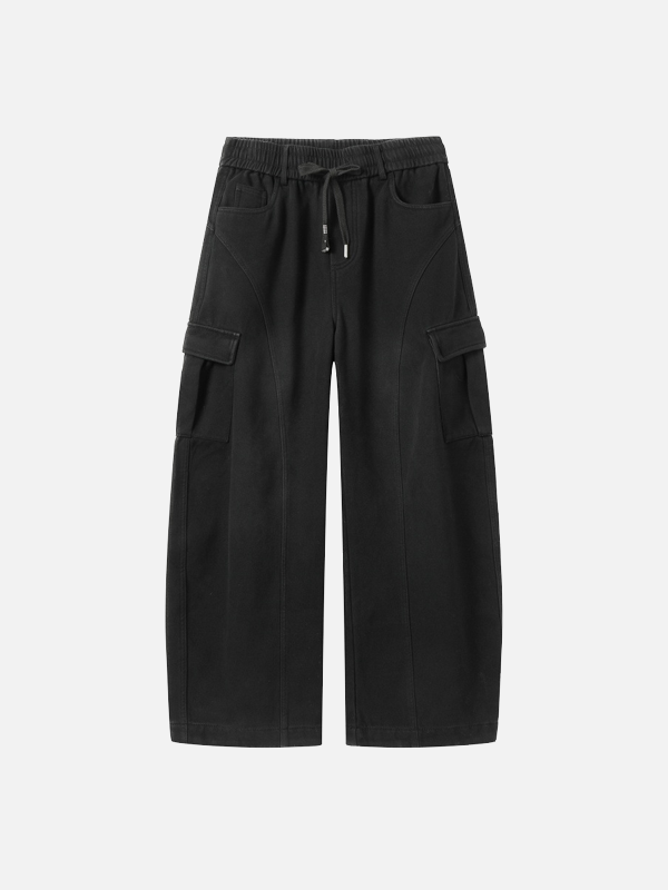 Streetwear Trendy Fleece-Lined Cargo Sweatpants - Luxuryurbanwear