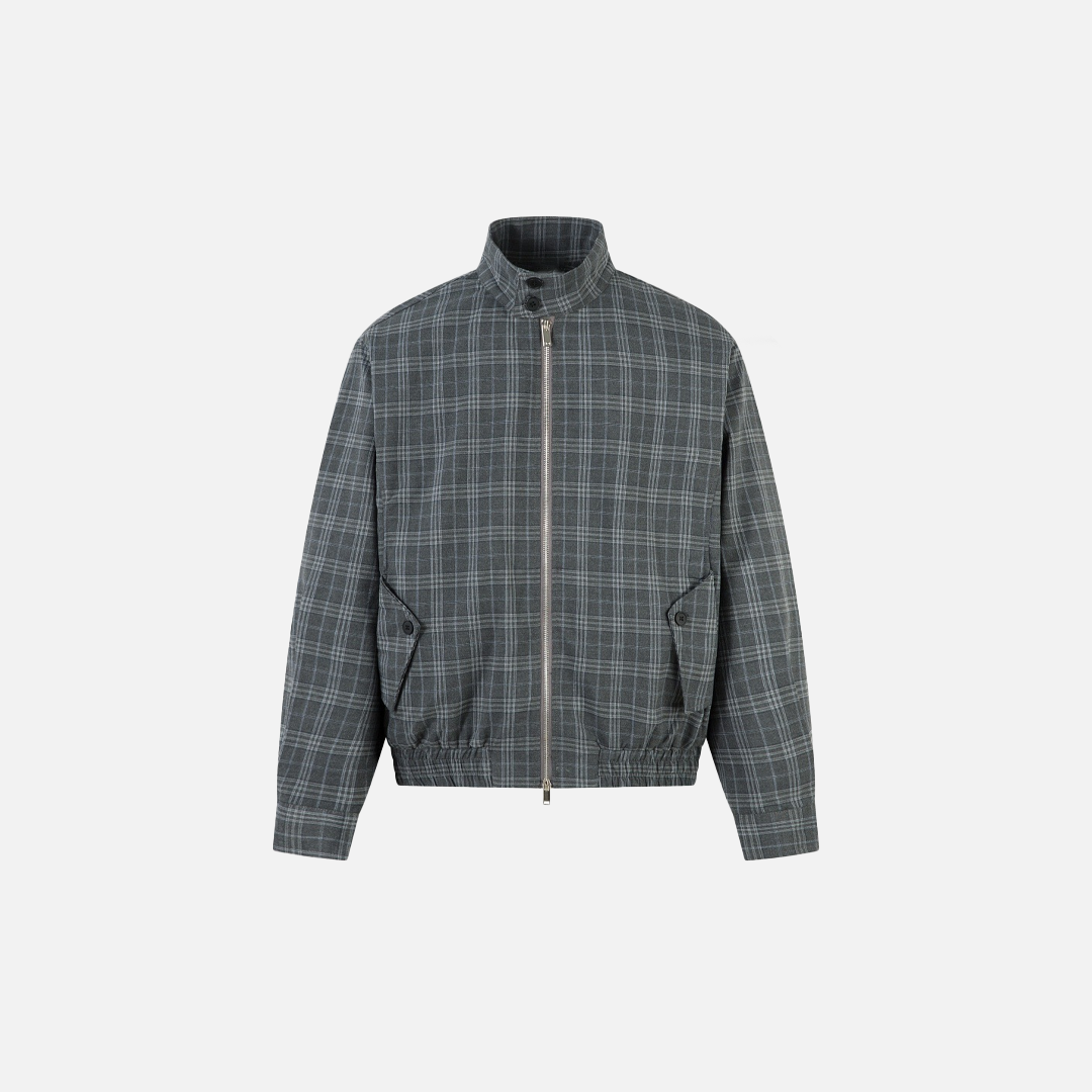 Vintage Plaid Two Way To Wear Zipper Jacket - Luxuryurbanwear