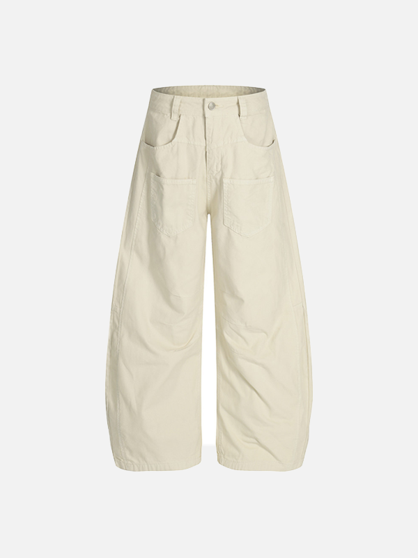 Insulated Sharp Curved Wide Leg Pants - Luxuryurbanwear