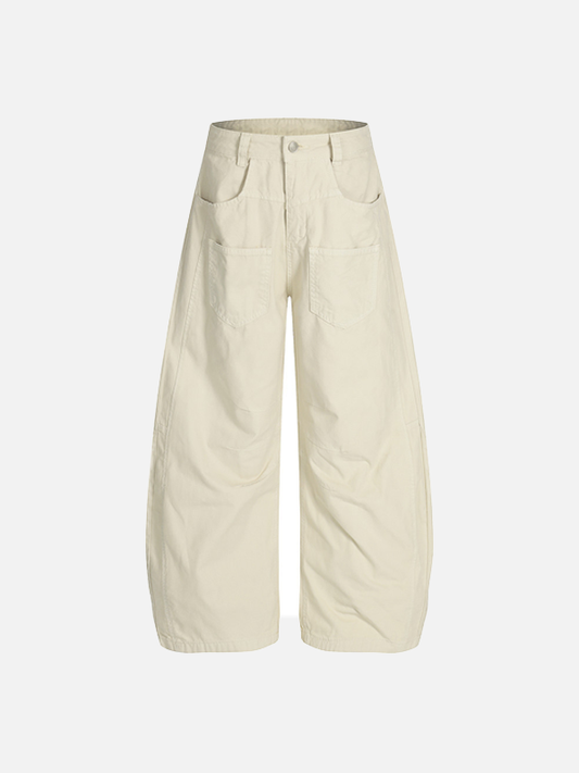 Insulated Sharp Curved Wide Leg Pants - Luxuryurbanwear