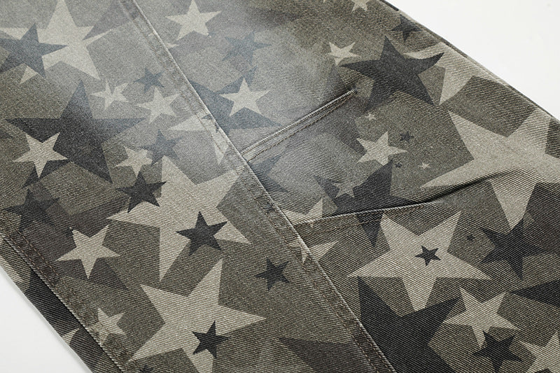 Camouflage | Machete RO Star Wide-Leg Jeans - Luxuryurbanwear