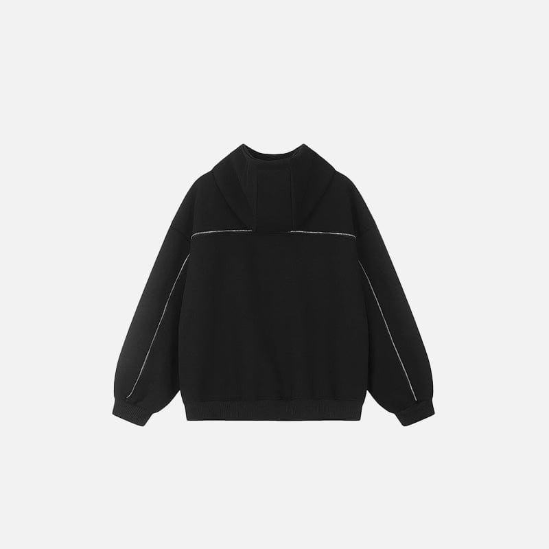Zip Up Hoodie Curved Seam