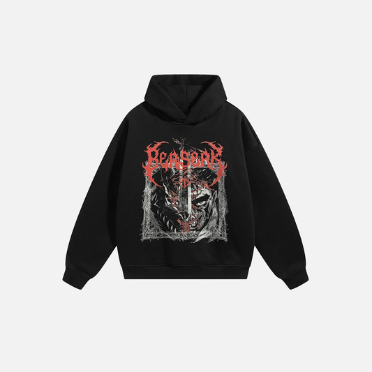 Streetwear Black Devil Graphic Oversized Hoodie - Luxuryurbanwear