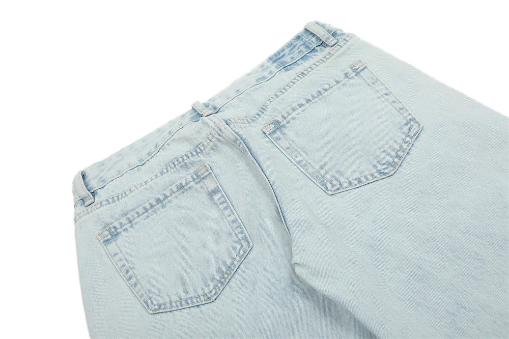 Light Blue Vintage | Straight Jeans - Luxuryurbanwear