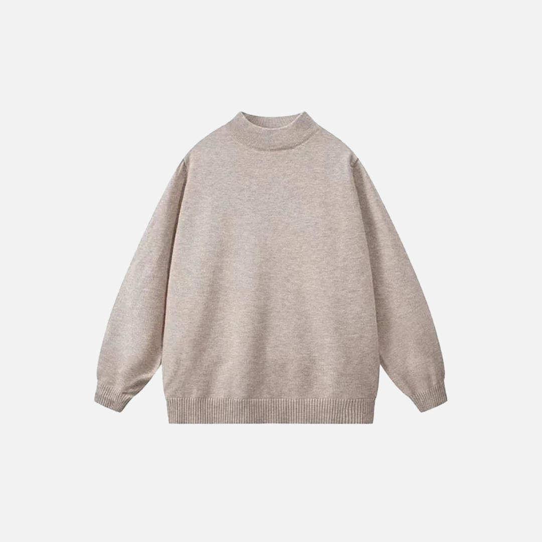 Warm Knitted Solid Color Classic Sweater - Luxuryurbanwear