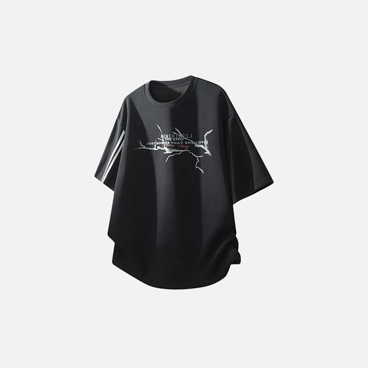 Splicing Printed Casual Short Sleeve T-Shirt - Luxuryurbanwear