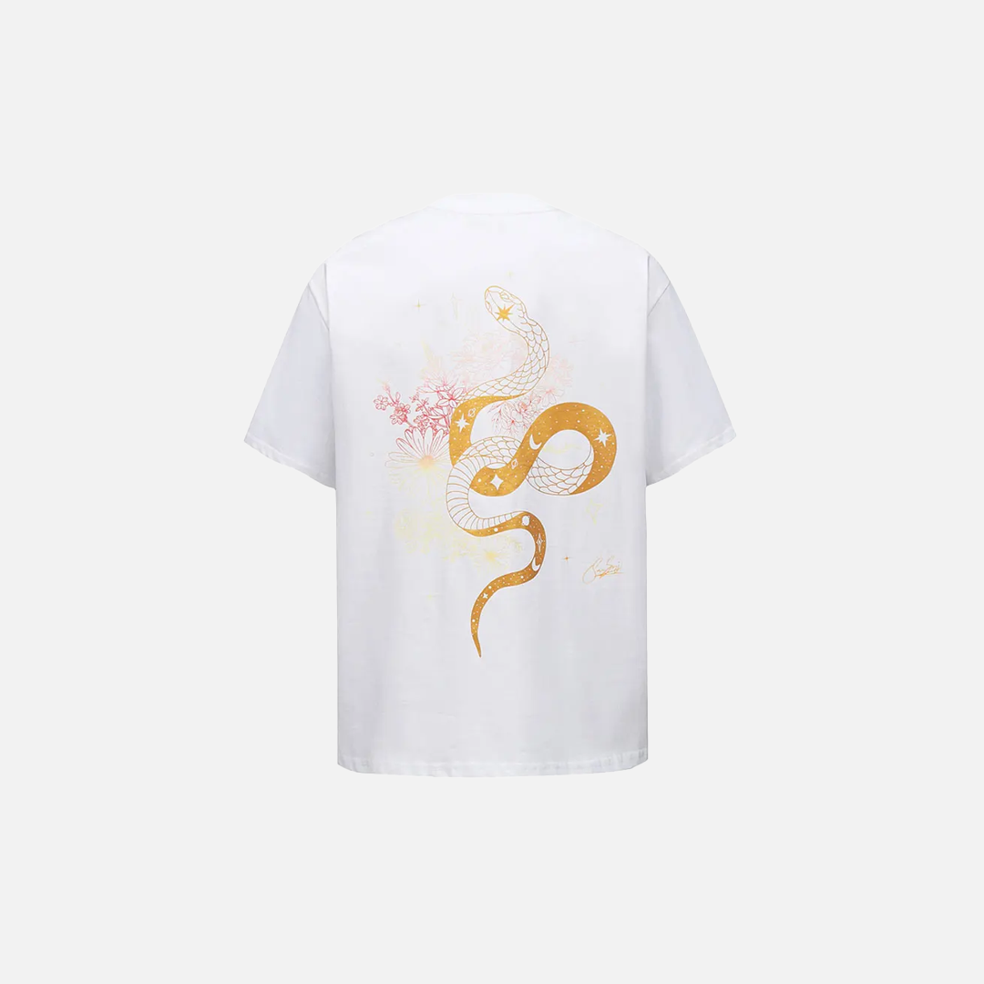 Y2K Python Flower Graphic Printed Cotton T-Shirt - Luxuryurbanwear