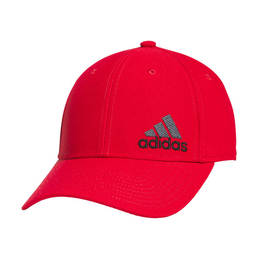 adidas Mens Release 3 Structured Stretch Fit Cap Better Scarlet/Black/Grey Six Large-X-Large