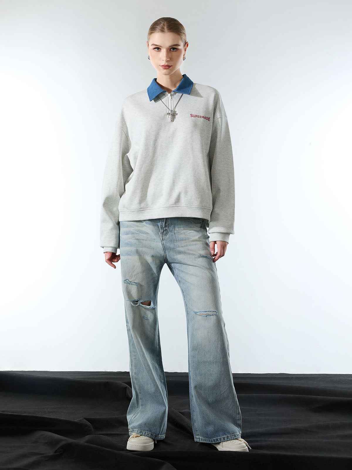 Denim Ripped Washed Distressed Jeans - 2503