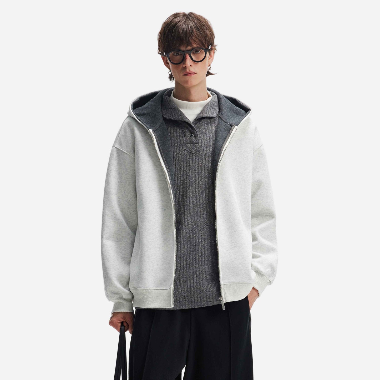 Streetwear Double Zipper Hooded Sweatshirt