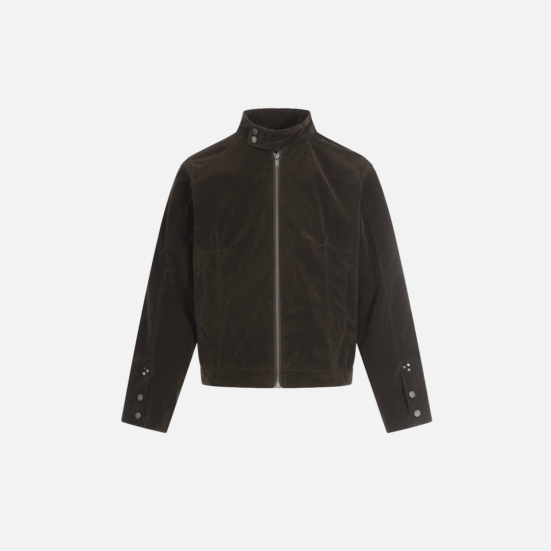 Classic Loose Fit Aviator Collar Button-Up Jacket - Luxuryurbanwear