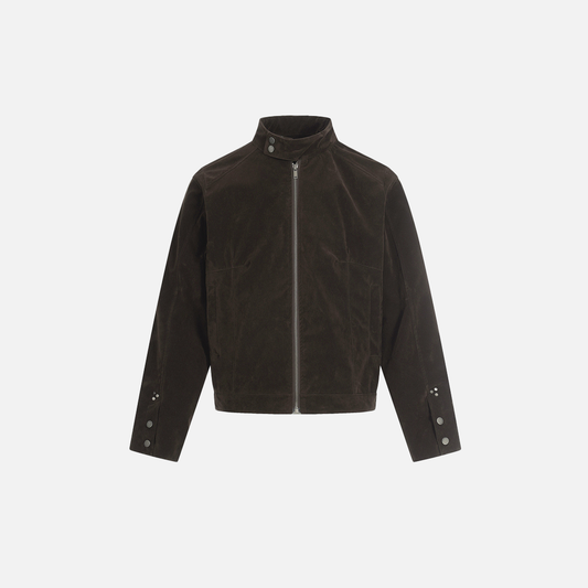 Classic Loose Fit Aviator Collar Button-Up Jacket - Luxuryurbanwear