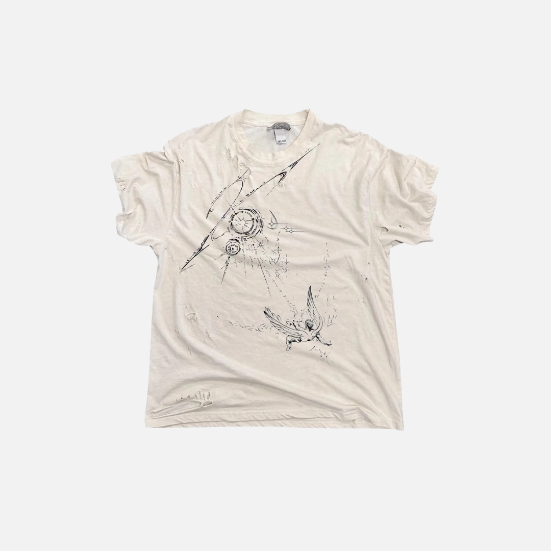 Retro Soft Distressed Graphic Cotton T-Shirt - Luxuryurbanwear