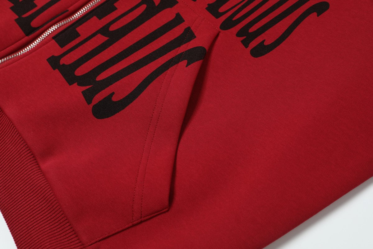 Rhinestone Heart | Zip-Up Hoodie - Luxuryurbanwear