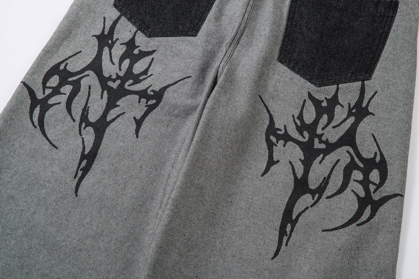 Tribal Flame Print | Baggy Jeans - Luxuryurbanwear