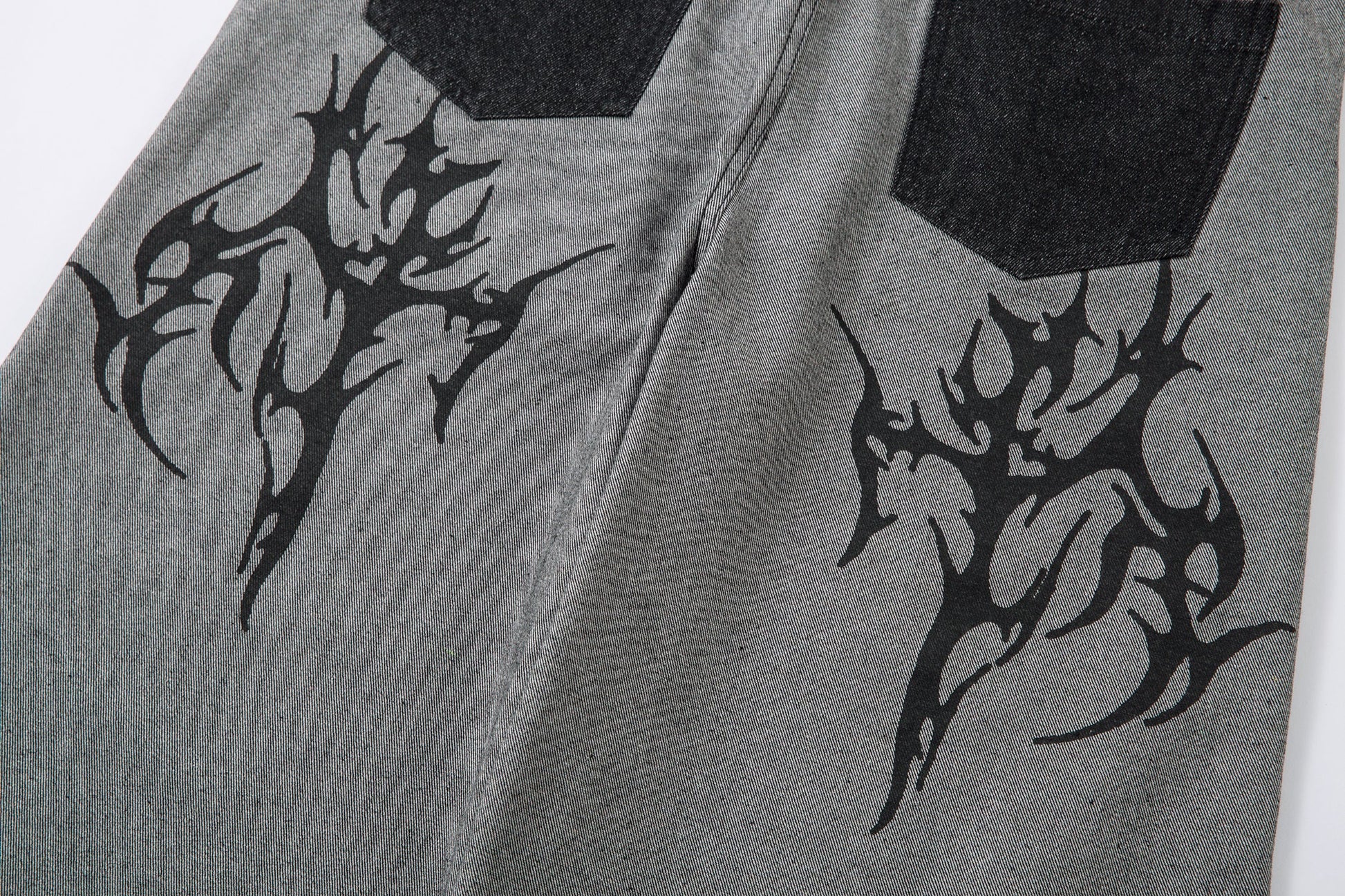 Tribal Flame Print | Baggy Jeans - Luxuryurbanwear