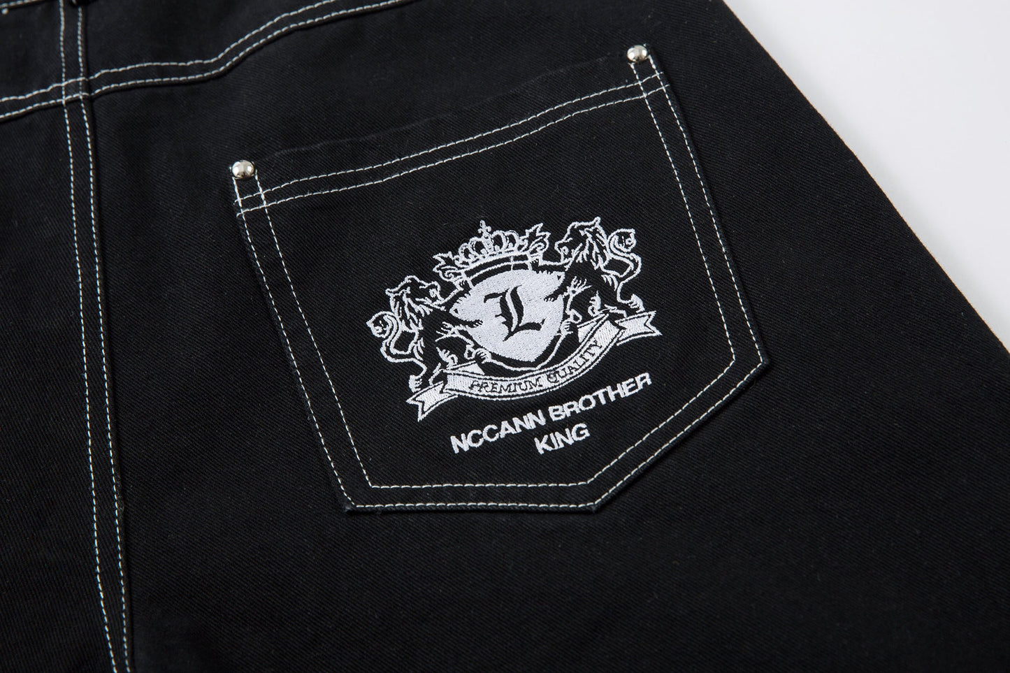 Royal Sigil Embroidery | Denim Jeans - Luxuryurbanwear