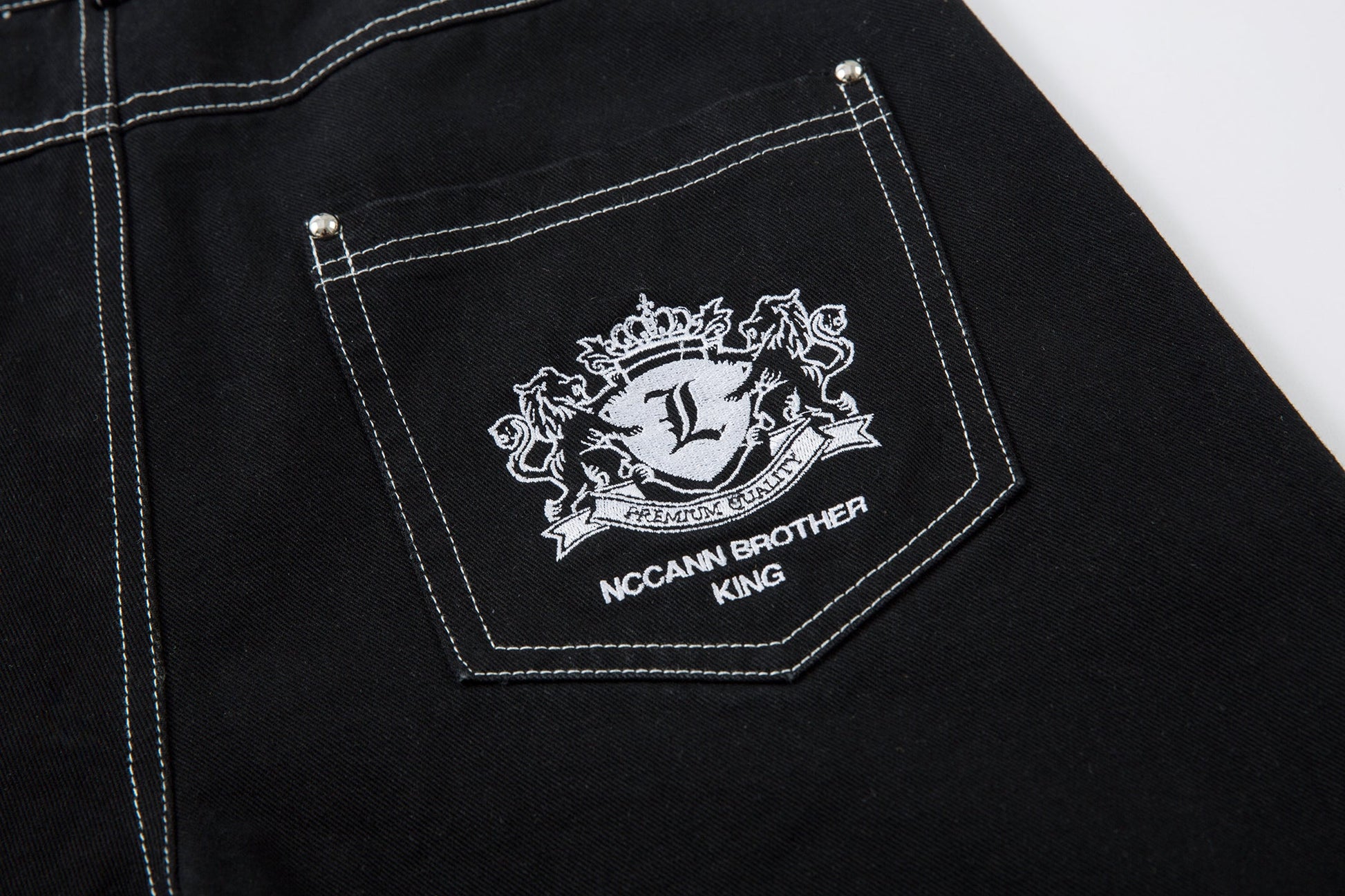 Royal Sigil Embroidery | Denim Jeans - Luxuryurbanwear