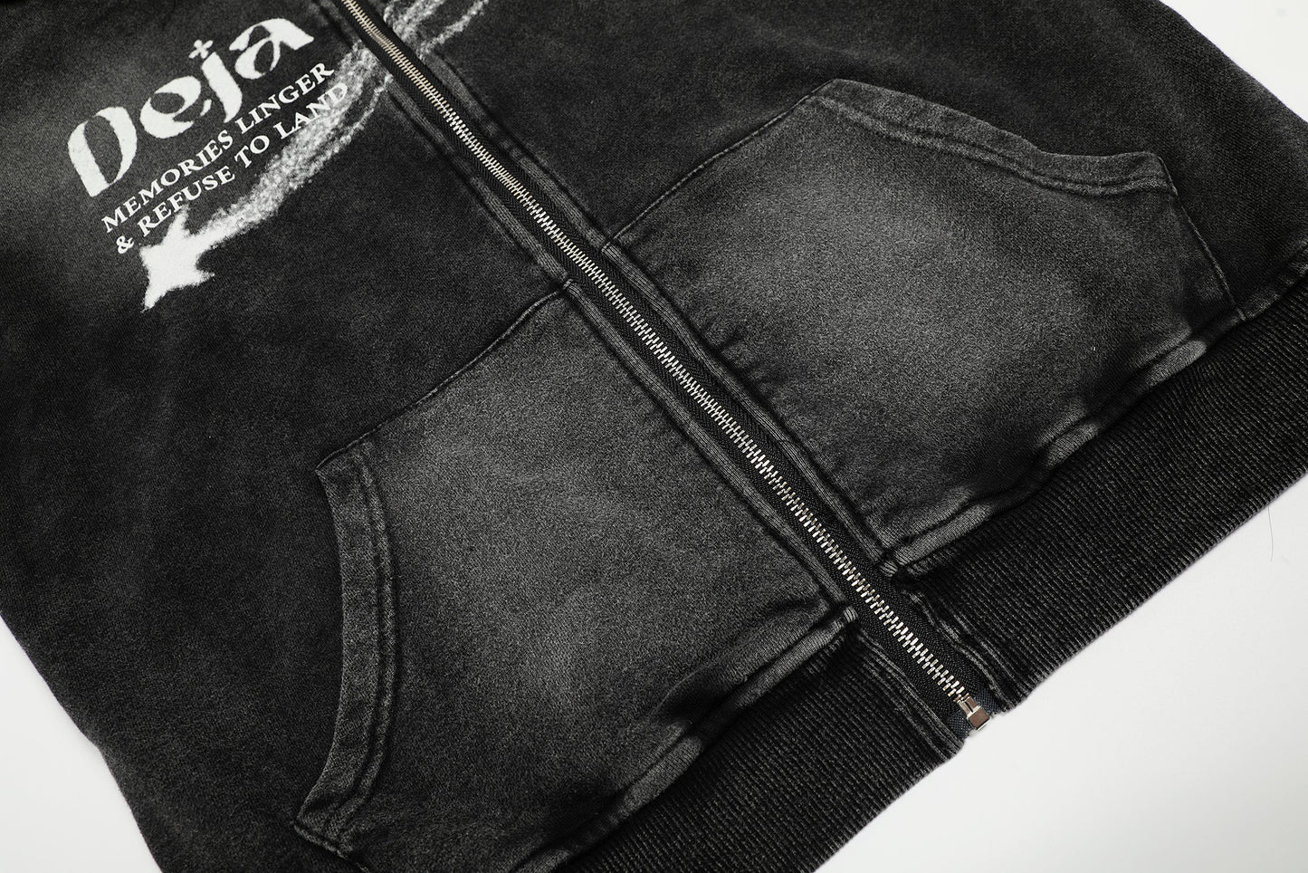 Washed Gradient | Black Zip Up Hoodie - Luxuryurbanwear