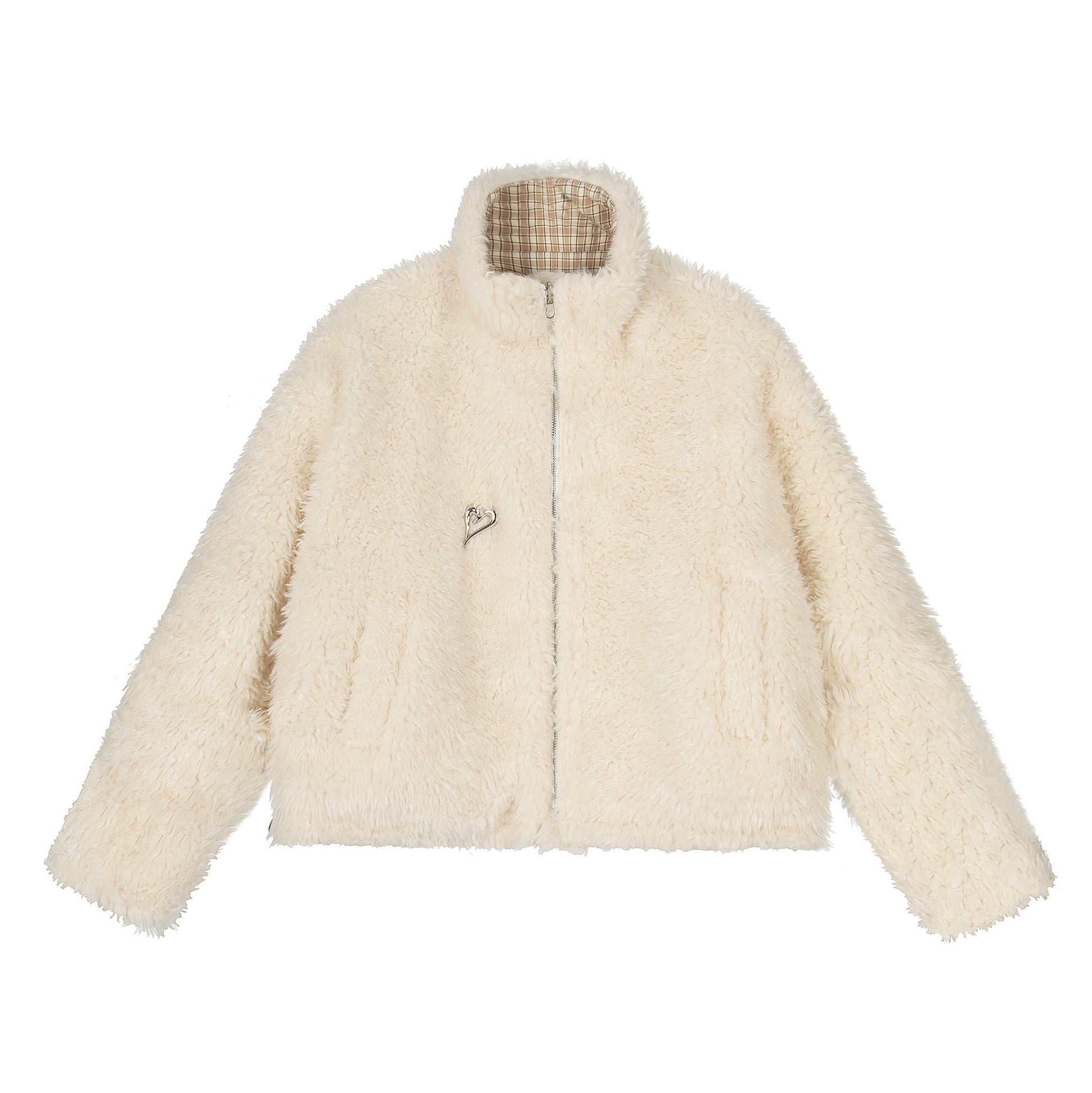 Double Cozy | Reversible Check & Fleece Jacket - Luxuryurbanwear