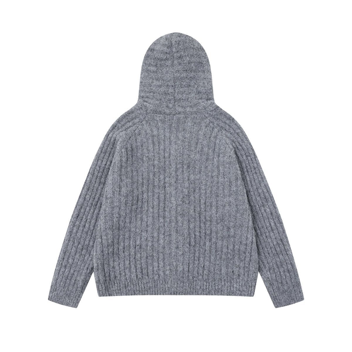 COZY LINE | Ribbed Knit Button Hoodie - Luxuryurbanwear