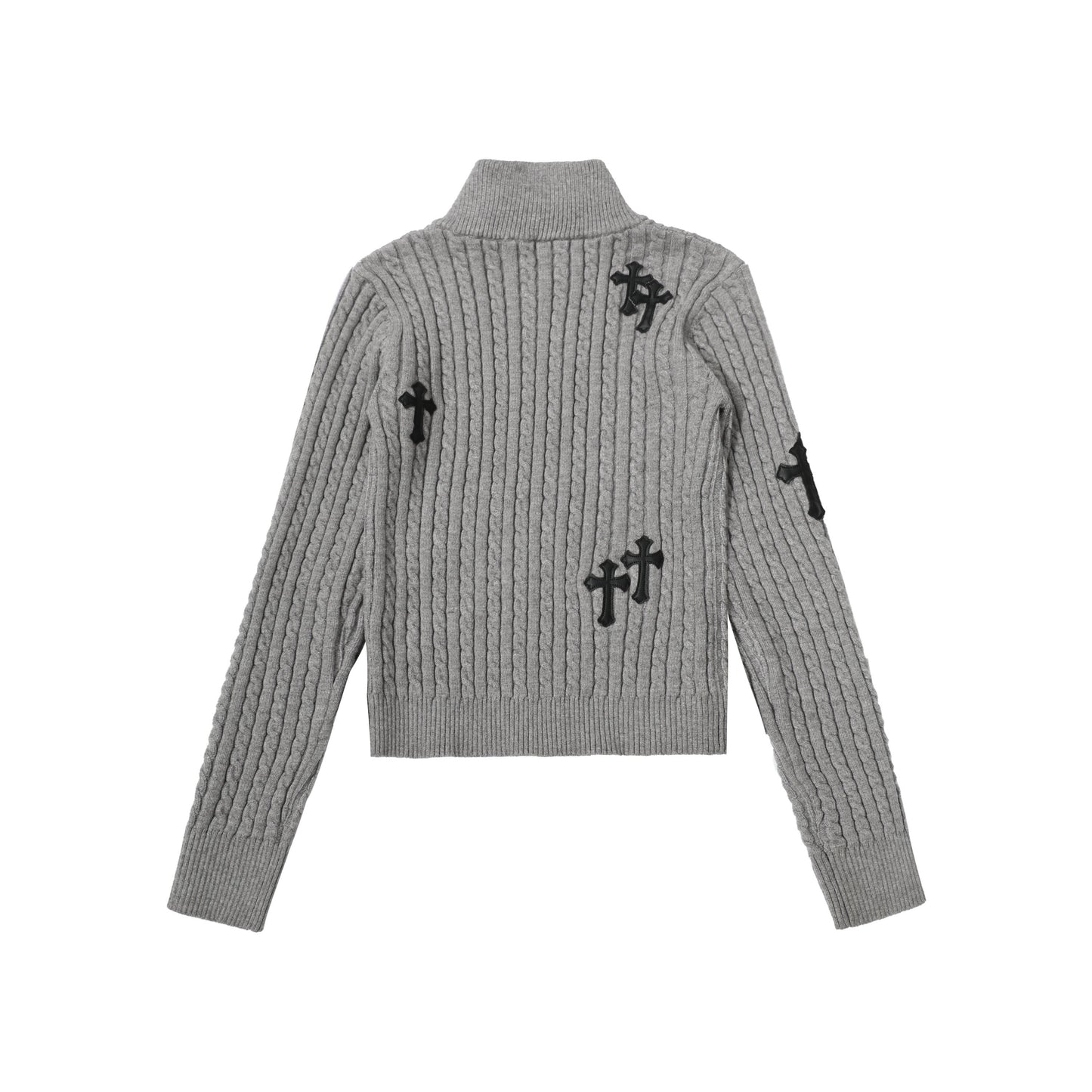 Fuzzy Pup | Striped Knit Cardigan with Dog Embroidery - Luxuryurbanwear