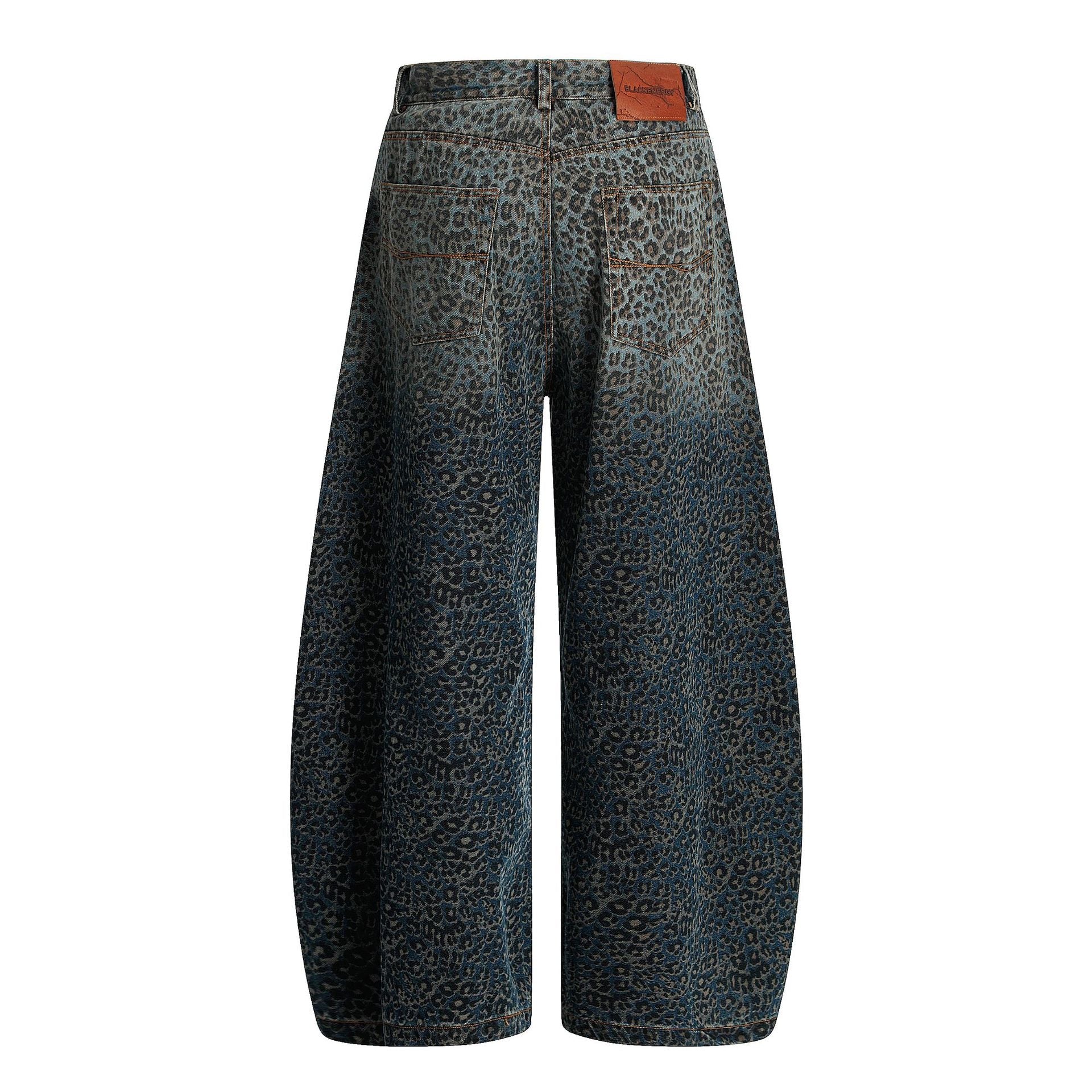 Leopard Print | Denim Street Barrel Jeans - Luxuryurbanwear