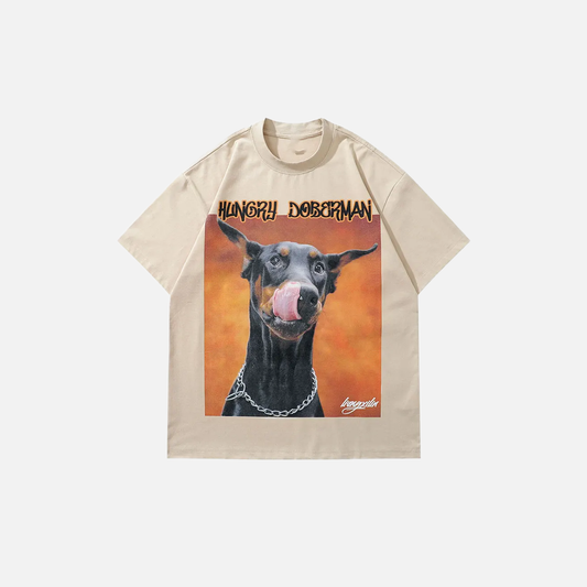 Graphic Doberman Dog Printed Oversized T-Shirt - Luxuryurbanwear
