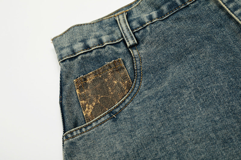 Wild Swerve | Leopard Inset Balloon Denim Pants - Luxuryurbanwear