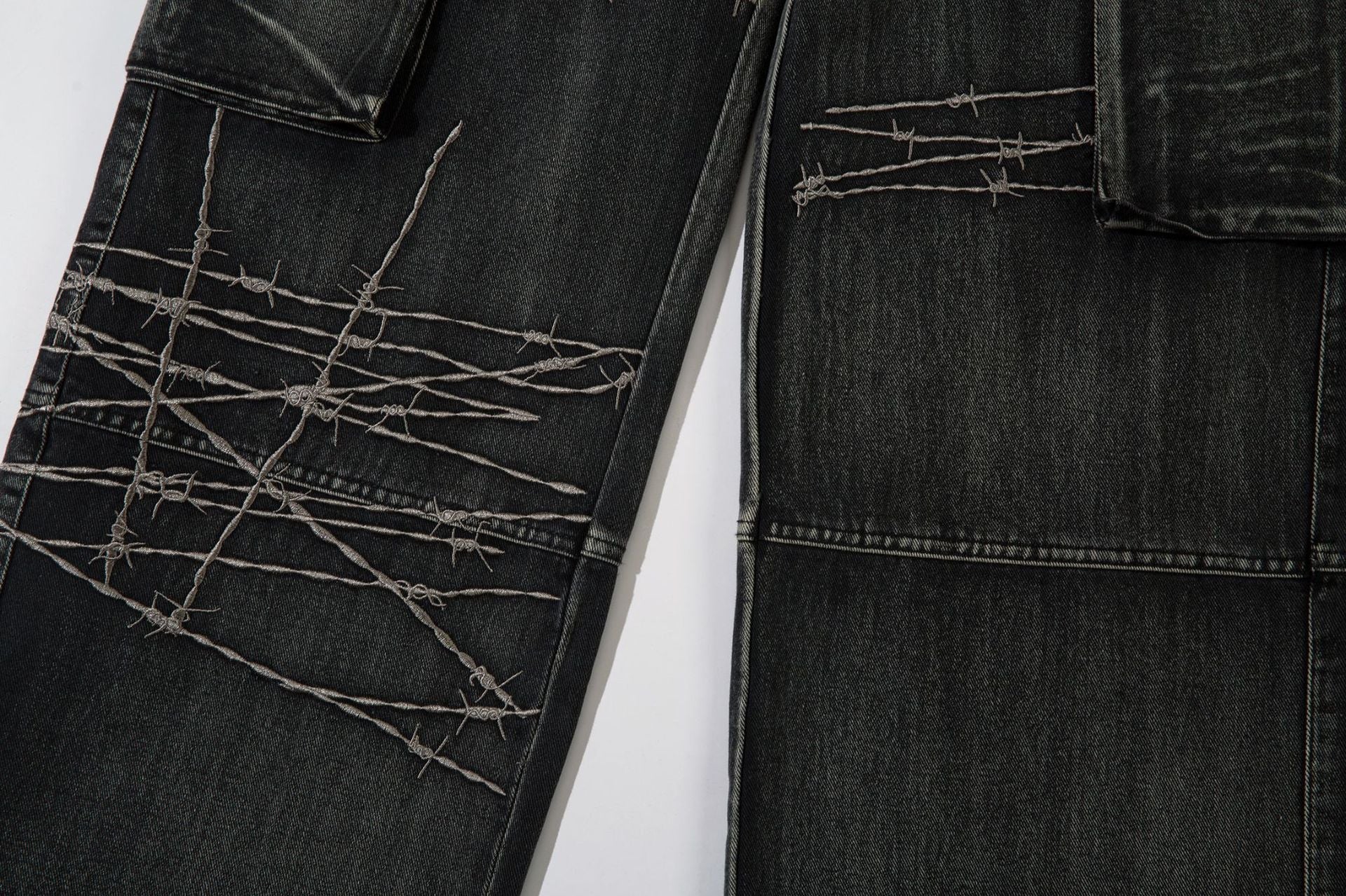 Barbed Wire Print | Baggy Jeans - Luxuryurbanwear