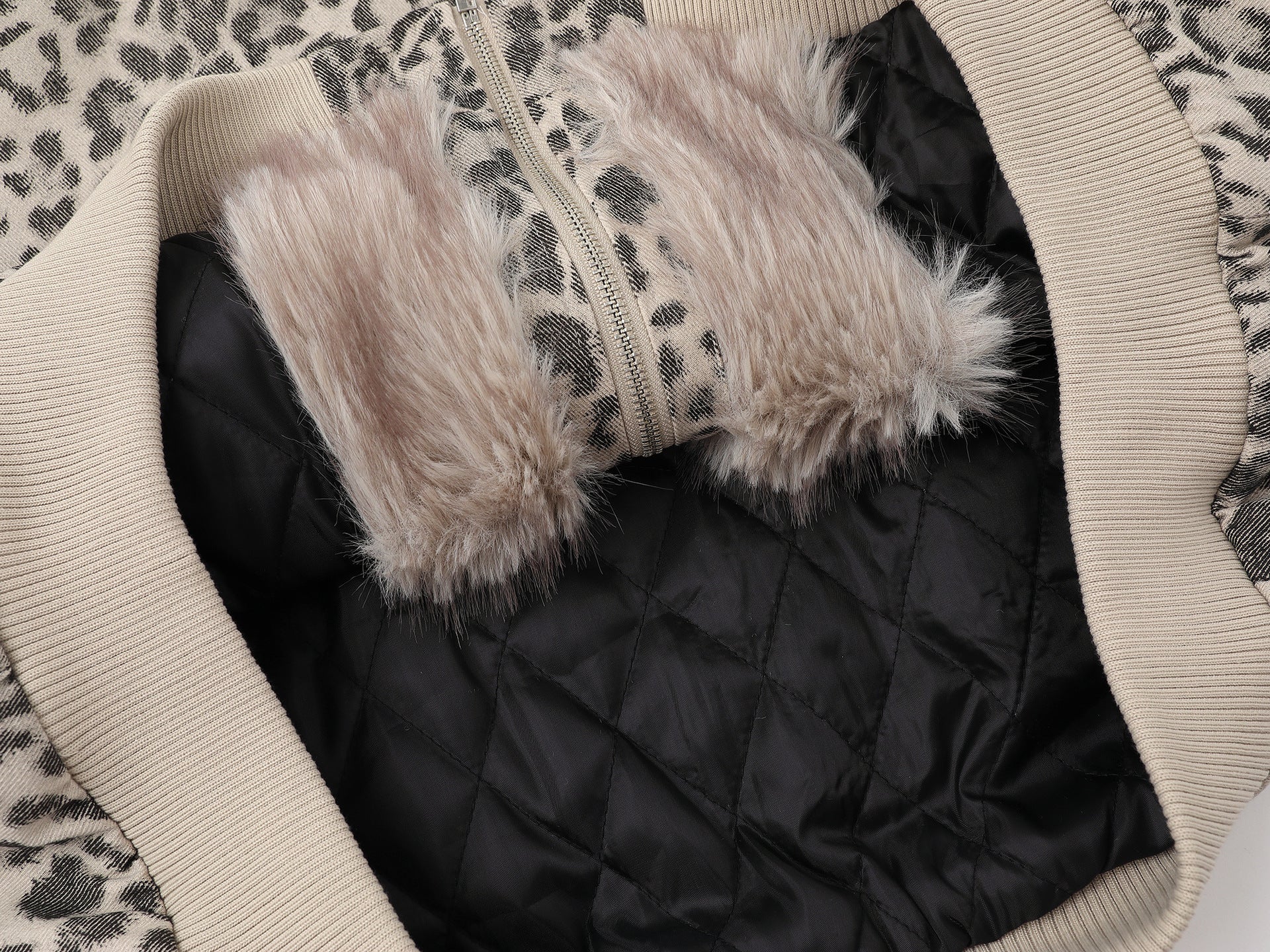 Leopard Fleece | Faux Fur Collar Coat - Luxuryurbanwear