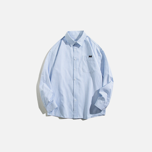 American Aesthetic Style Striped Long Sleeved Shirt - Luxuryurbanwear