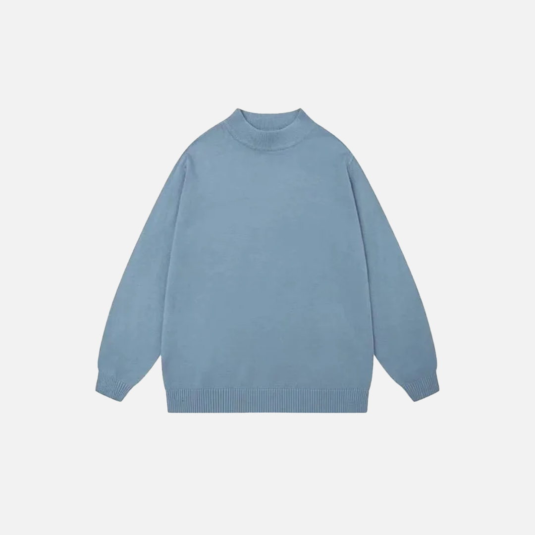 Warm Knitted Solid Color Classic Sweater - Luxuryurbanwear