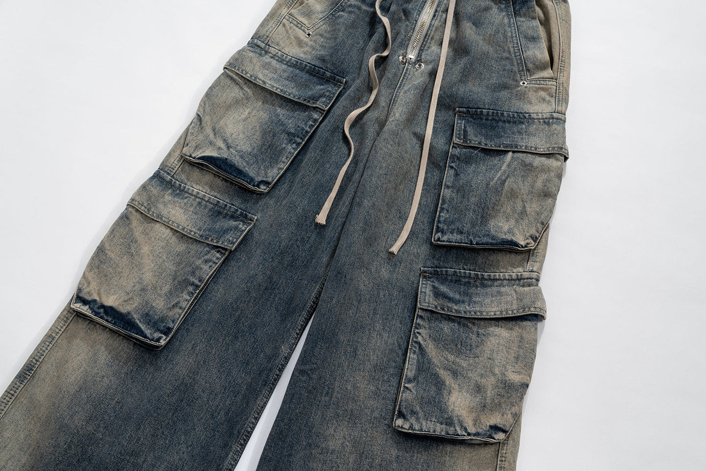 Wide Leg Multi-Pocket Straight | Loose Jeans - Luxuryurbanwear