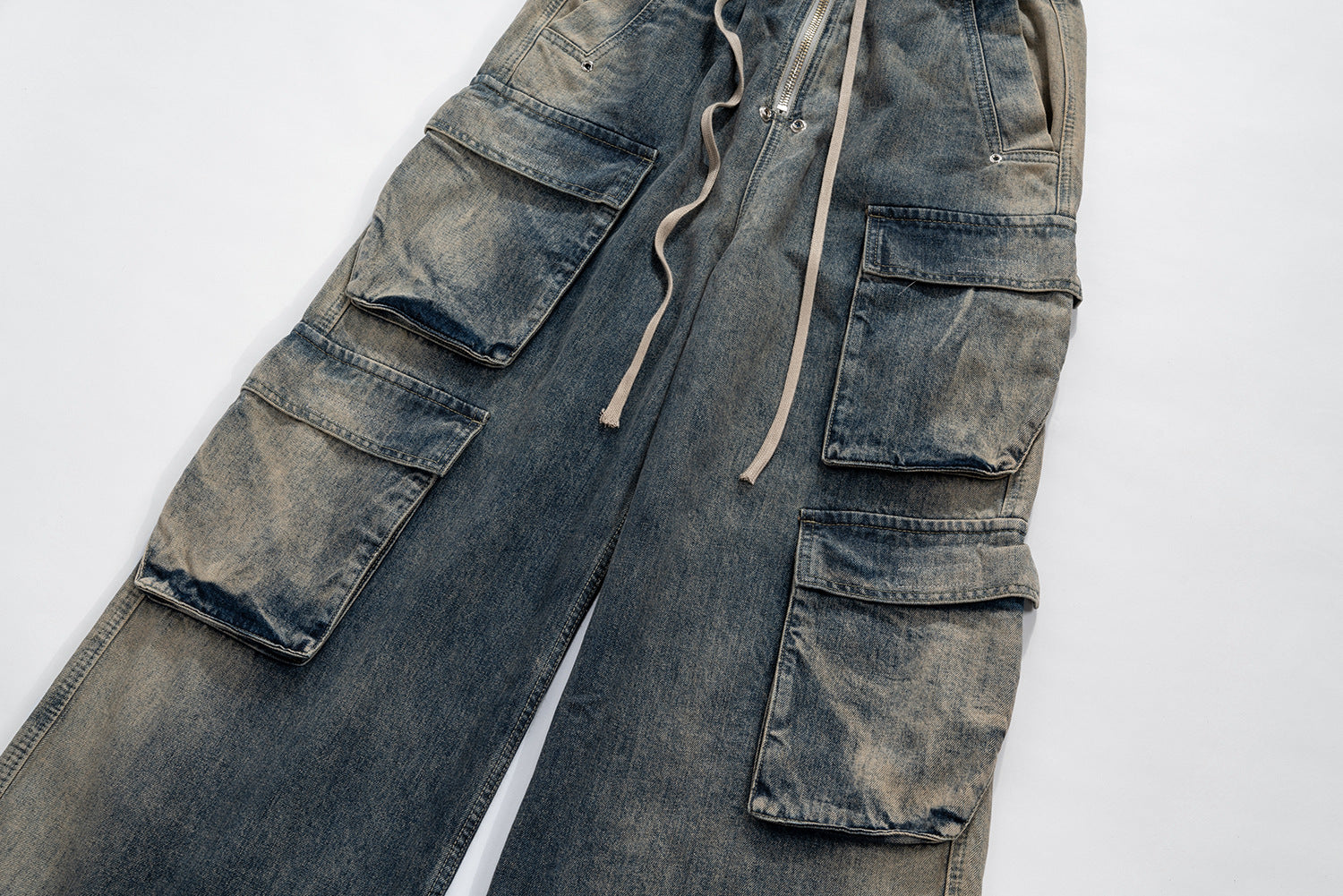 Wide Leg Multi-Pocket Straight | Loose Jeans - Luxuryurbanwear