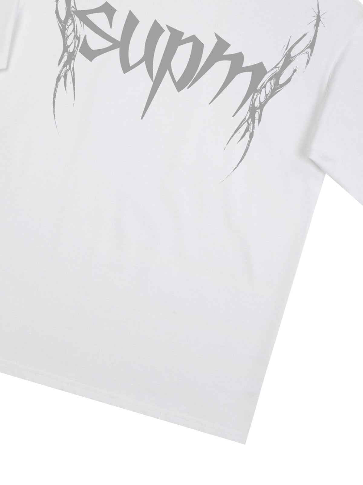 SUPM Gothic Sharp Letter Graphic T-Shirt