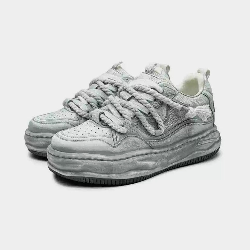 Rebel | White Platform Sneakers - Luxuryurbanwear