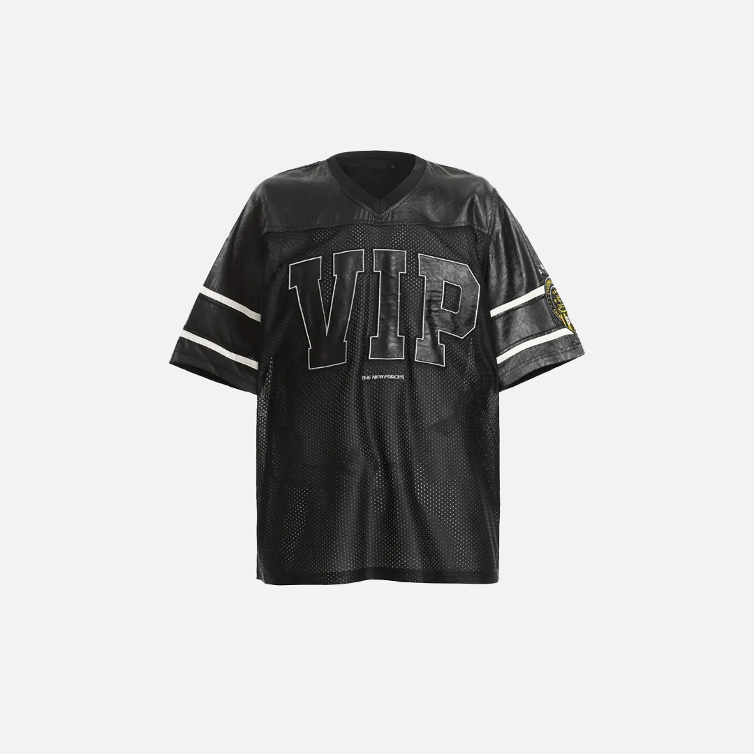 Mesh Embroidered Patchwork Jersey Polyester T-Shirt - Luxuryurbanwear
