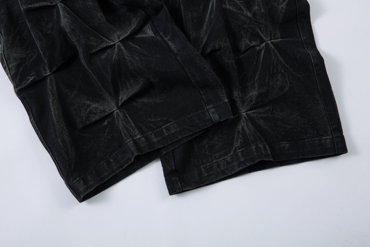 Washed Distressed Pleated | Baggy Jeans