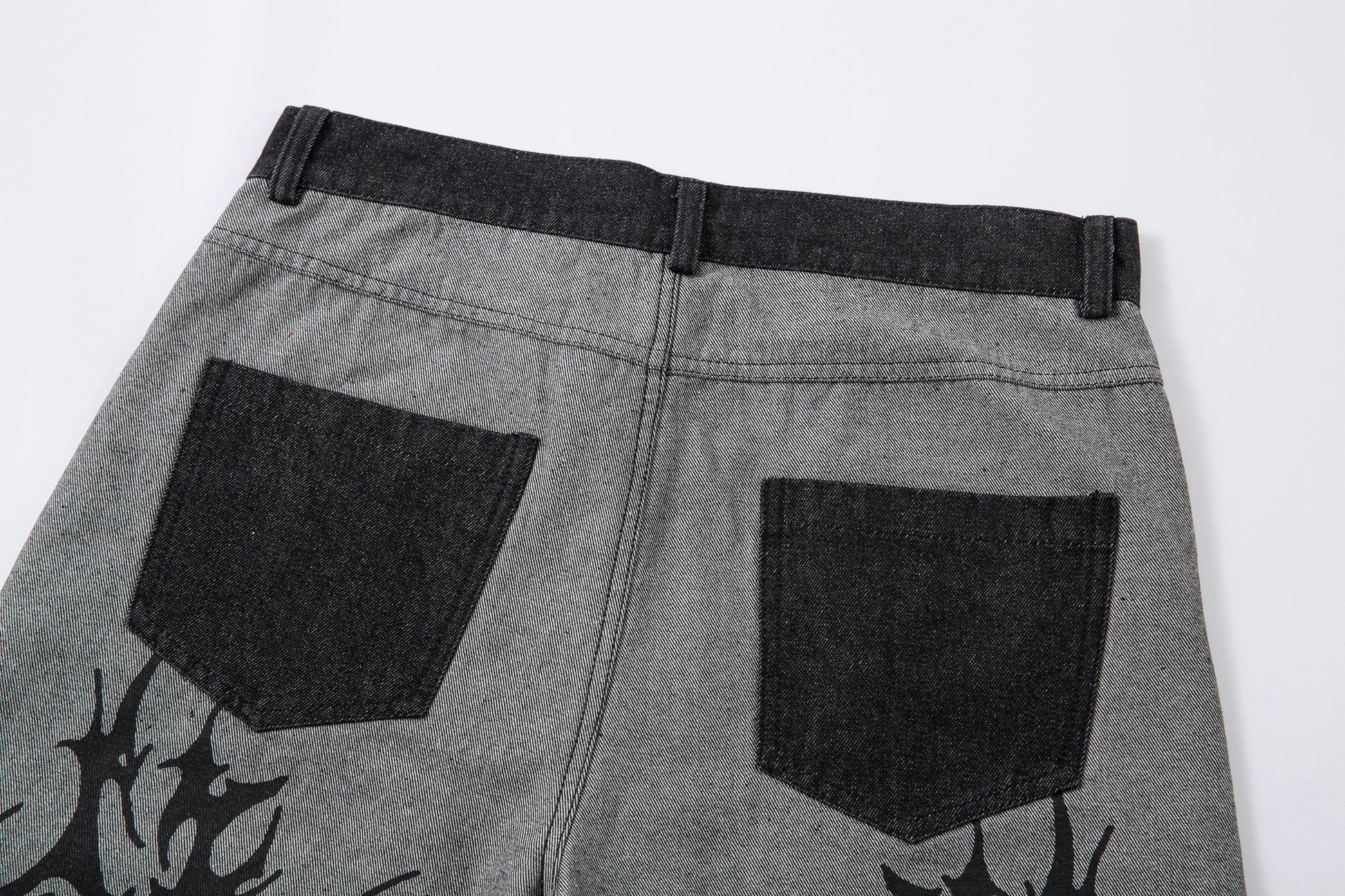Tribal Flame Print | Baggy Jeans - Luxuryurbanwear