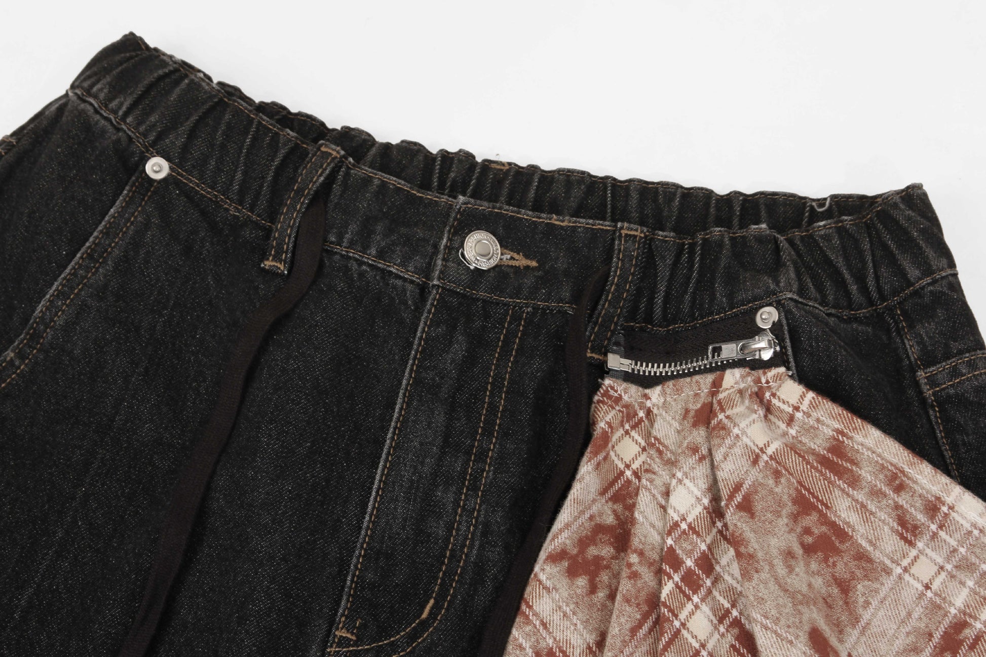 Scarf Detail Denim Jeans - Bandana Accent Streetwear Denim | LuxuryUrbanwear - Luxuryurbanwear