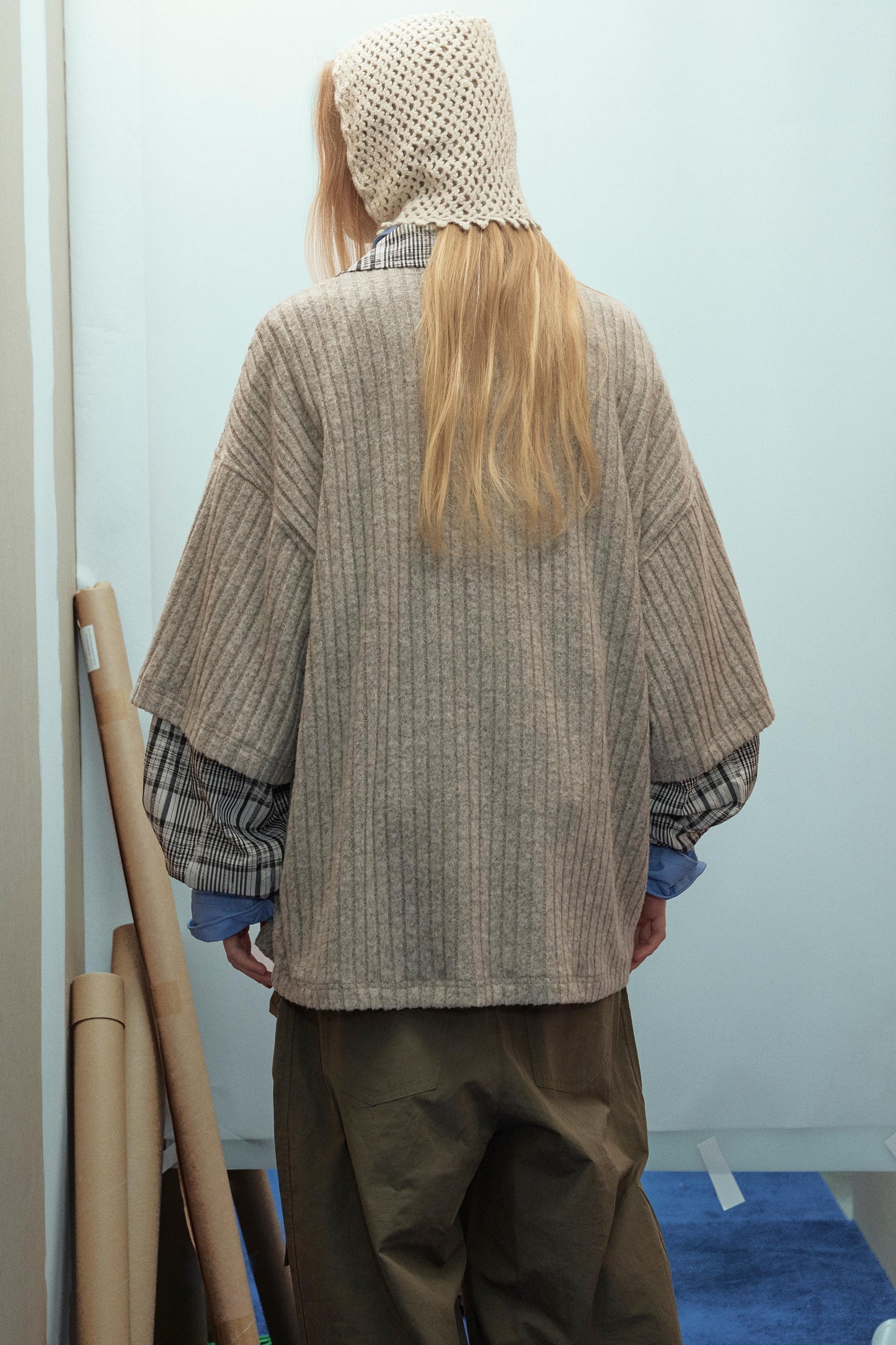 Vintage Plaid Teddy | V-Neck Sweatshirt - Luxuryurbanwear