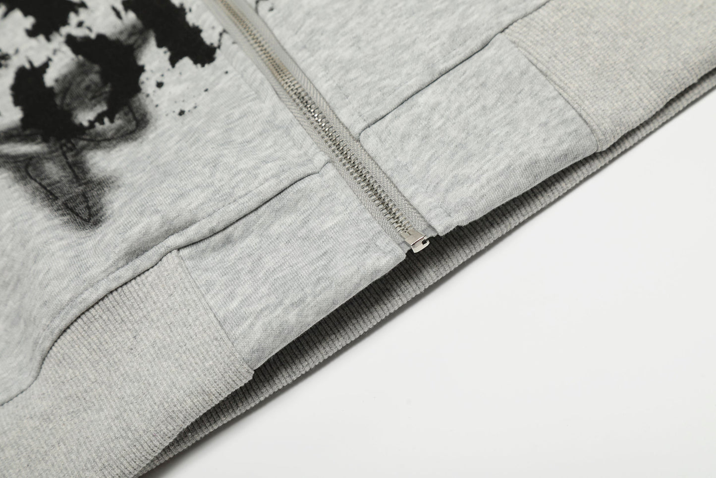 Graffiti Print Faux Fur | Zip Up Hoodie - Luxuryurbanwear