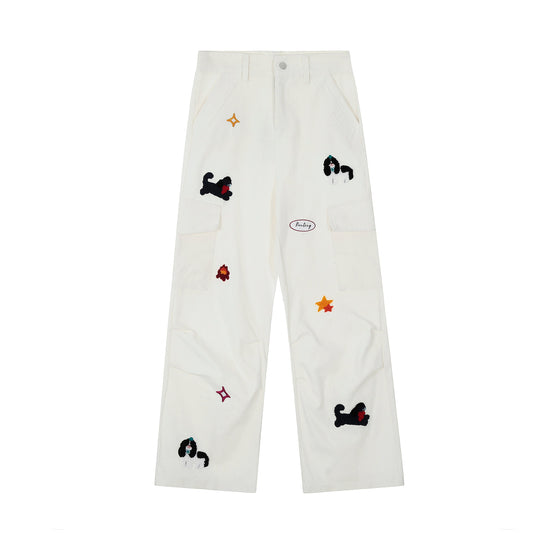 Pup Patch | Cargo Pants with Dog Applique - Luxuryurbanwear