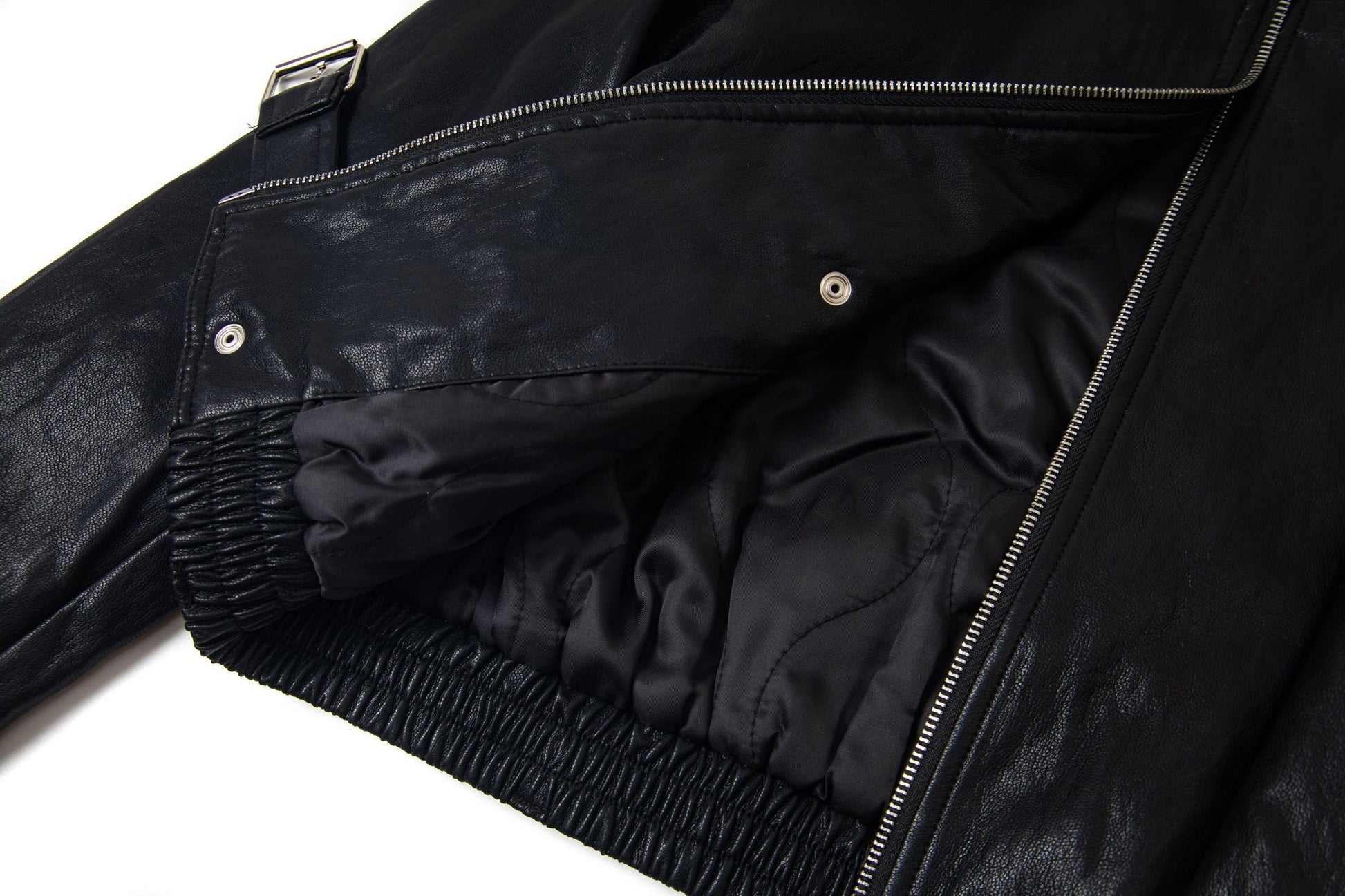 Street Rebel | Belted Faux Leather Moto Jacket - Luxuryurbanwear
