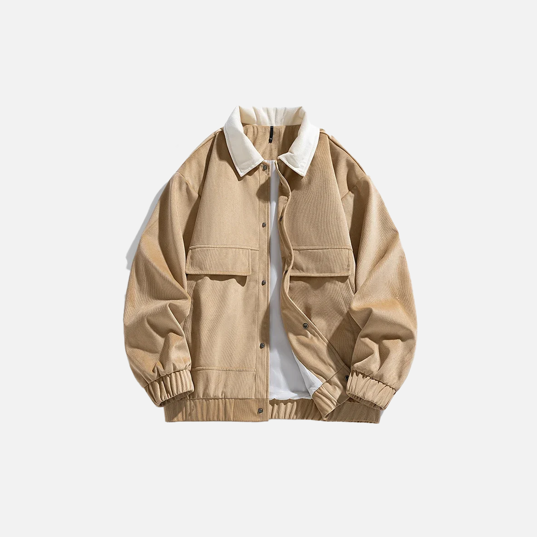 Thick Warm Winter Contrast Collar Utility Jacket - Luxuryurbanwear