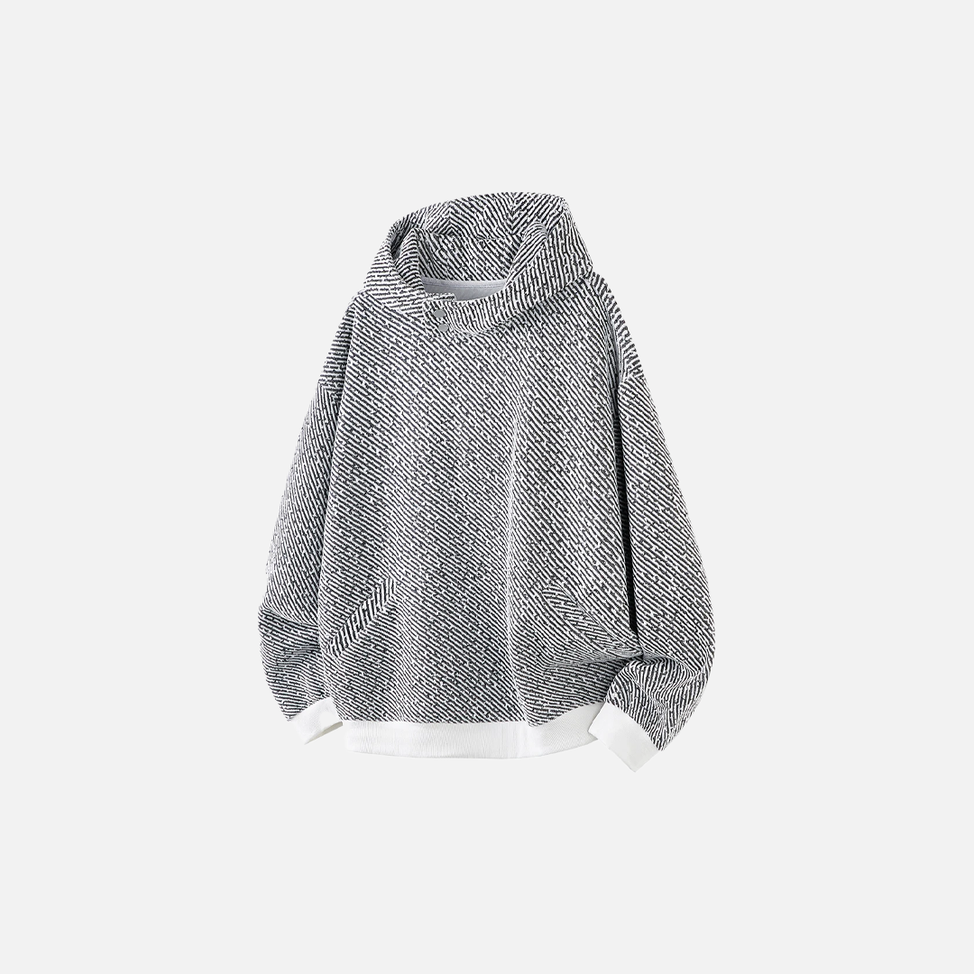 Y2K Lazy Style Striped Oversized Knit Hoodie - Luxuryurbanwear